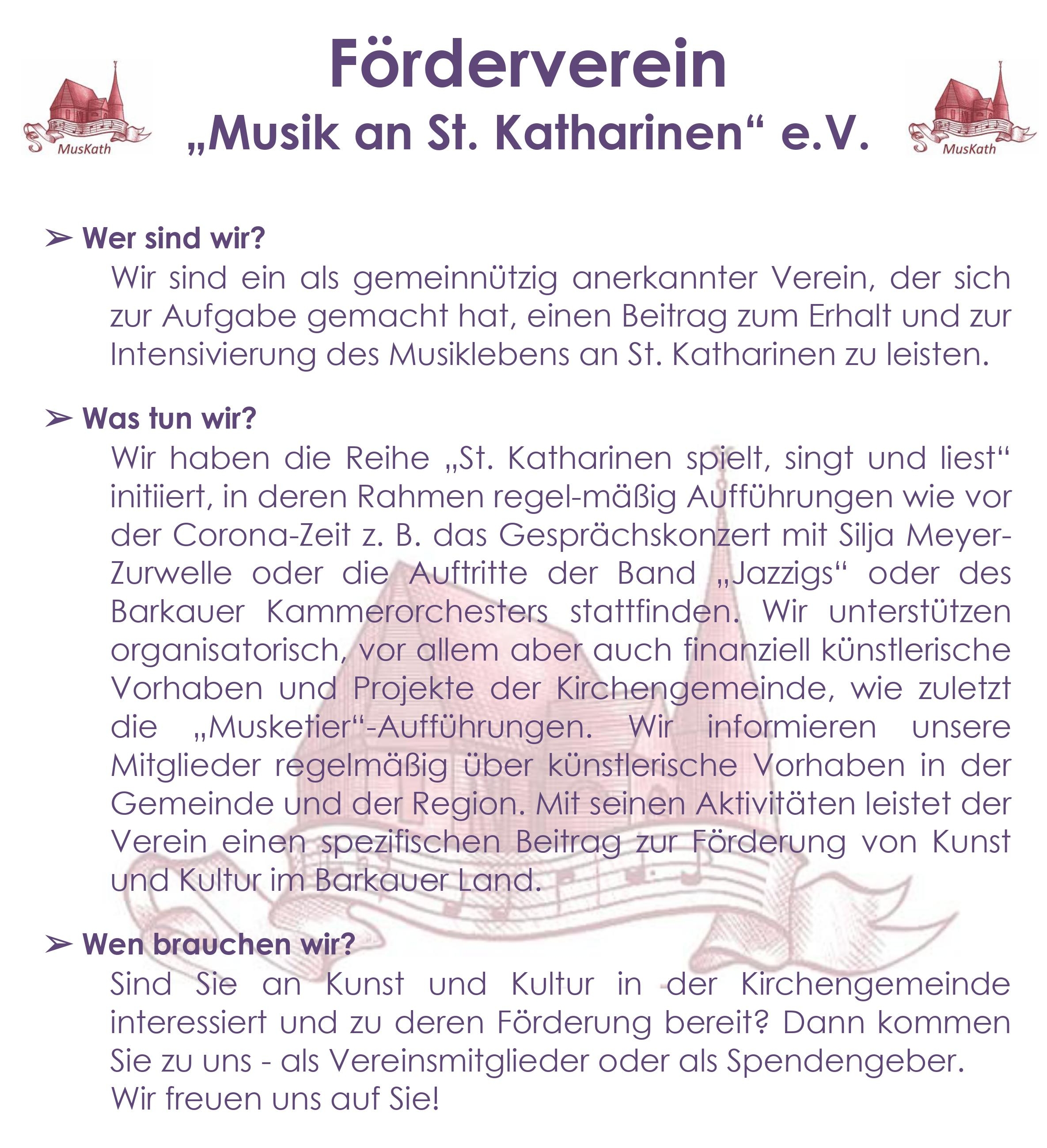 Werbeplakat des F�rdervereins